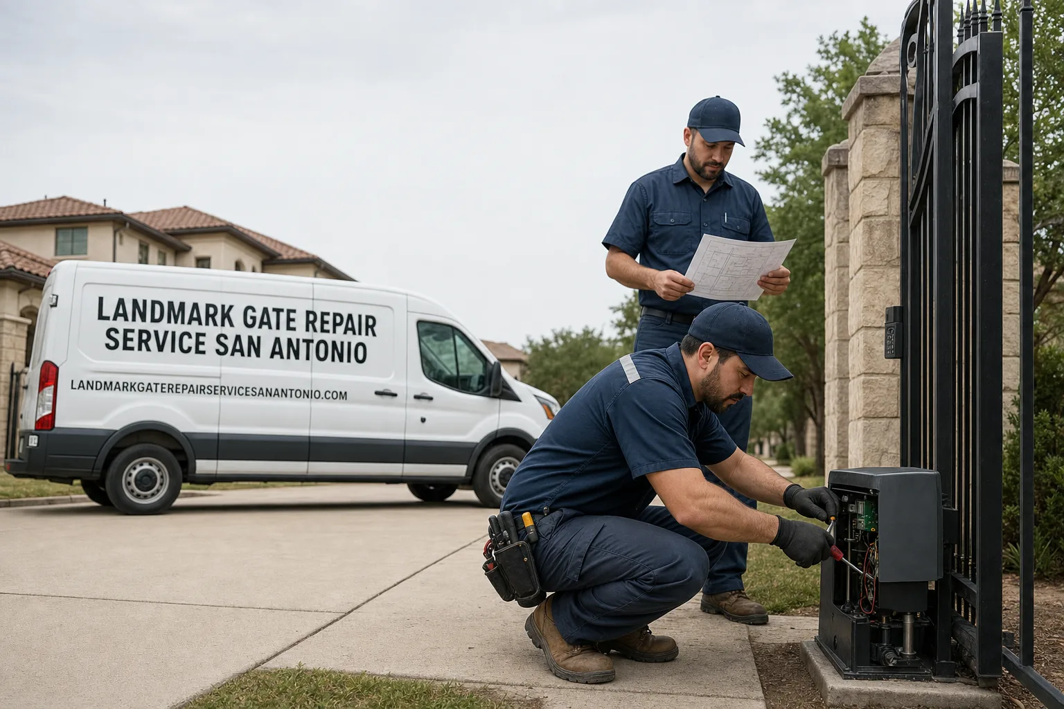 Landmark Gate Repair Service San Antonio service vehicle and crew in San Antonio, TX